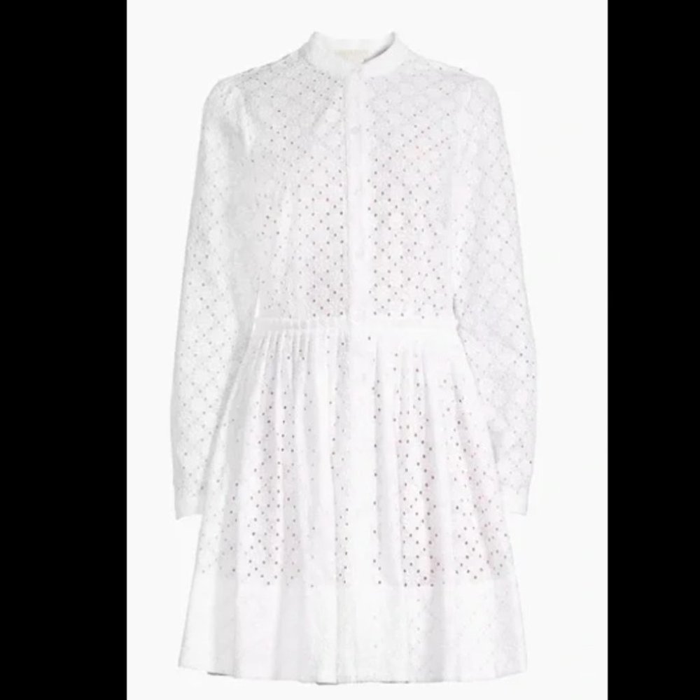 MICHAEL Michael Kors Geo Eyelet Cotton Shirtdress Size 4